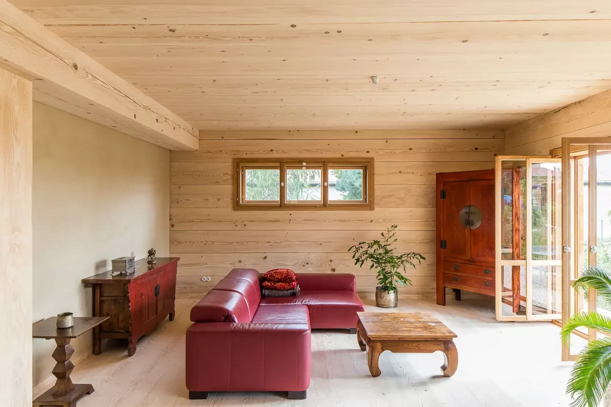 Duffner blockbau holzhaus mit naturkeller bayern © helmuth scham 112